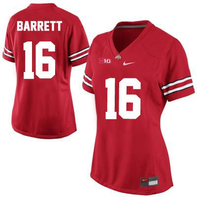 Women's NCAA Ohio State Buckeyes J.T. Barrett #16 College Stitched Authentic Nike Red Football Jersey LV20O13DQ